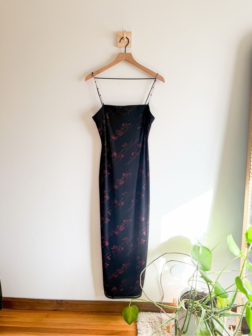 Vintage Ecru Studio Embellished Beaded Sleeve Dress Size L
